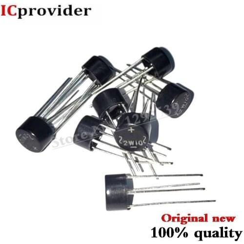 100PCS/LOT 2W10 DIP-4 2A1000V Bridge Rectifier the round bridge New original
