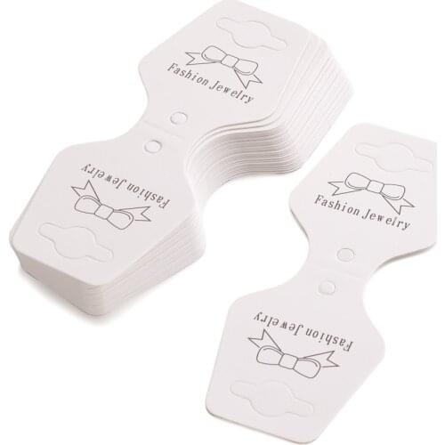 100pcs/lot White Paper Cardboard Display Card Package Hang Tags Hairband Necklace Card Bracelet Mobile Pendant Jewelry Display