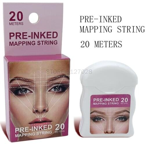 20m Microblading Mapping String Pre-Inked Eyebrow Marker Thread Tattoo Brows Point White Mapping String Beauty Tools Wholesale