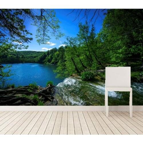 Custom 3D murals,Lake Forests Waterfalls Trees National Park Nature wallpapers, living room sofa TV bedroom background wallpaper