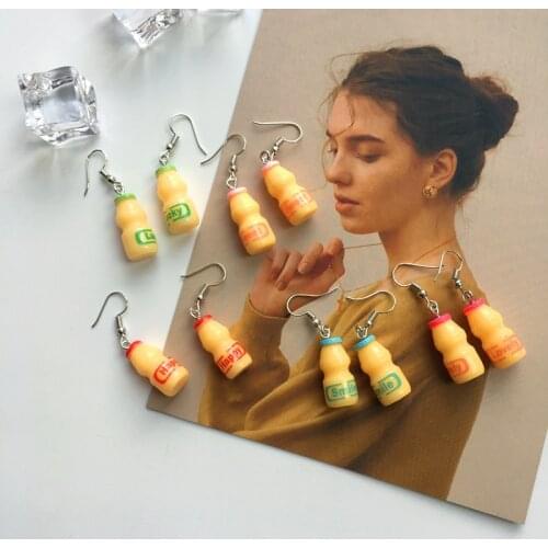 3D Mini Soft Drink Bottle Earrings For Women Girls Sweet Happy Drink Drop Earrings Party Funny Jewelry Gift