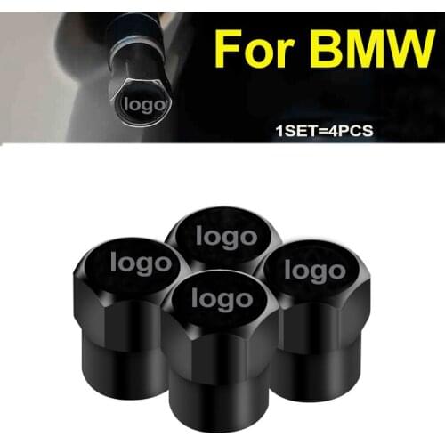 4Pcs Black Auto 6 Corners Car Styling Valve Cover Valve Stems & Caps Tire for E60 E90 F10 F30 F15 E91 E92 E93 F02 E63 E64
