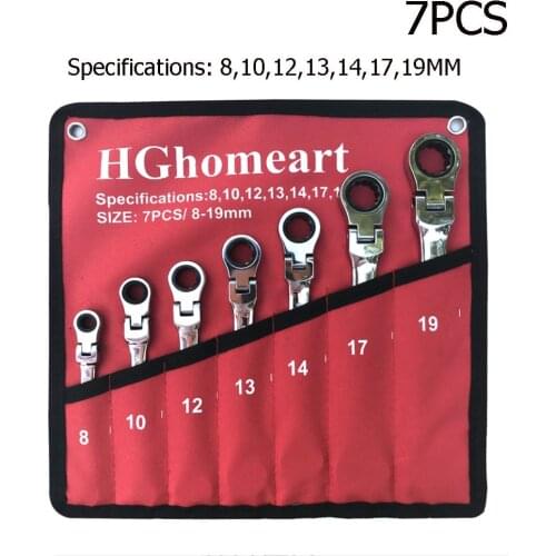 5/7/12PCS Adjustable Key Ratchet Wrench Set, Auto Mechanic Spanner Kit Active Head Wrench, Spanner Hand Tool Kit Car Spanner