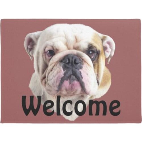 English Bulldog Head Doormat Home Decoration Entry Non-slip Door Mat Rubber Washable Floor mat