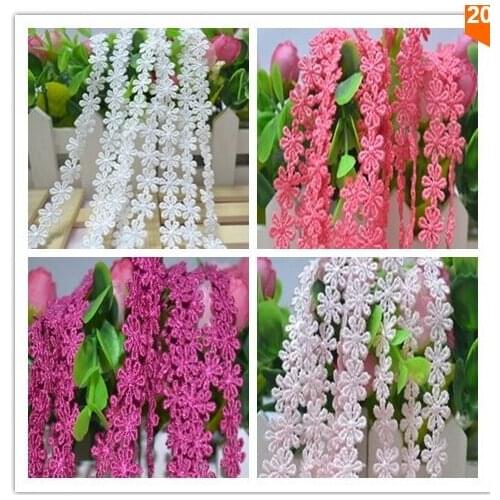 Free shipping 5M/ lot white black water soluble lace fabric, embroidery lace necklace hair accessories lace trim