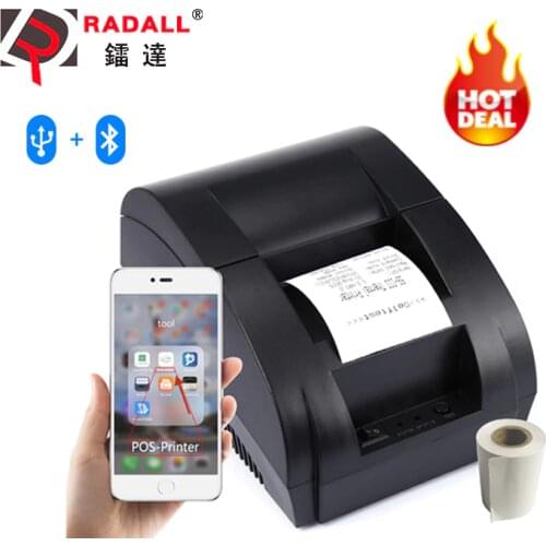 58mm Bluetooth Thermal Printer Wireless Receipt Printer Wired Bill Printer For Android iOS Mobile Phone POS system Cash Drawer