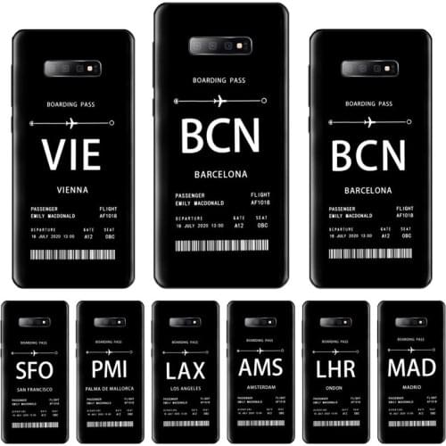 Personalised Plane Ticket Phone Case For Samsung galaxy S 7 8 9 10 20 edge A 6 10 20 30 50 51 70 note 10 plus