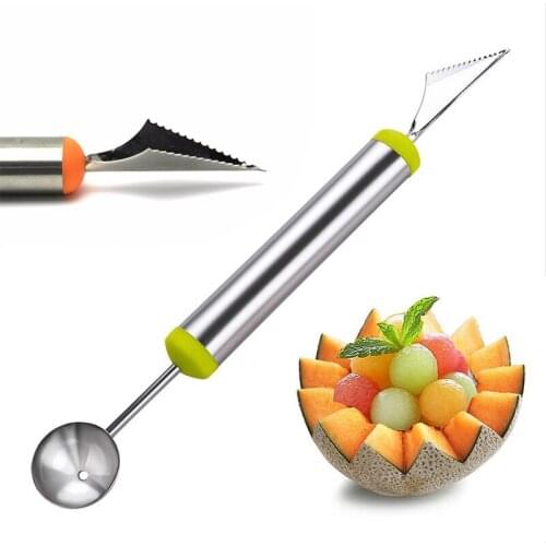 DIY Melon Fruit Carving Knife Cutter Gadgets Ice Cream Dig Ball Scoop Spoon Baller Creative Assorted Cold Dishes 301-0337