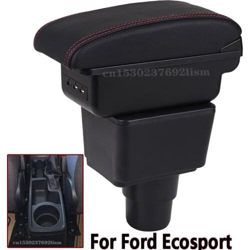 For Ford EcoSport Armrest Box EcoSport Universal Car Central Armrest Storage Box cup holder modification accessories