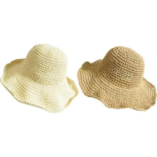 Women UV Protection Straw Hat Foldable Straw Hat Summer Outing Sun Protection Sun Hat Holiday Sandal Hat Beach Hat