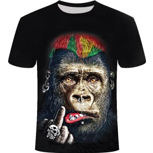 3D Animal Tshirt Funny Monkey Gorilla Shirt Unisex Short Sleeve alternative hip hop Harajuku Streetwear T Shirt Men Summer Tops