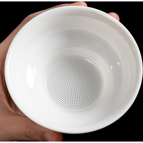 "King Tea Mall " Dehua White All-Ceramic Tea Strainer / Filter / Infusers for Chinese Tea Gongfu Chadao, Teawares