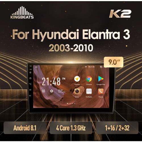 KingBeats Android 8.1 Octa-Core head unit HU 4G in Dash Car Radio Multimedia Video Player Navigation GPS For Hyundai Elantra 3 2003 - 2010 no dvd 2 din Double Din Android Car Stereo 2din