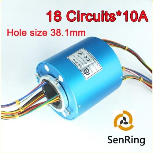 18 circuits 10A slip ring hole size 38.1mm 300RPM of through bore slip rings SENRING