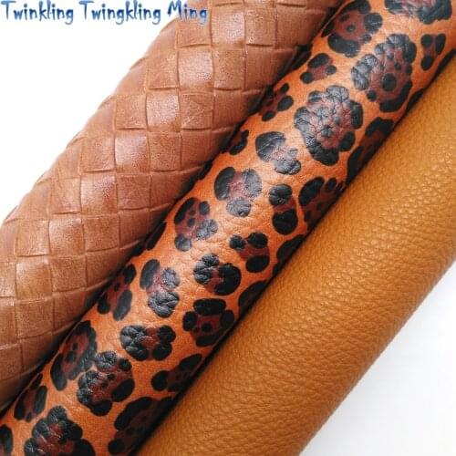 BROWN Glitter Fabirc, Faux Leather Fabric, Weaving Synthetic Leather Fabric Sheets For Bow A4 8"x11"Twinkling Ming XM505