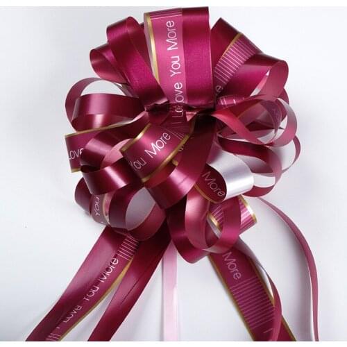 5pcs Wedding Car Decoration Flower Pull Bow Ribbons Gift Birthday Party Christmas Tree Home Decoration DIY Pull Flower Ribbons