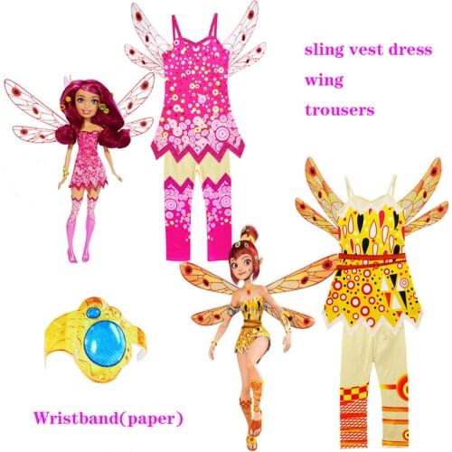 Girls Mia Halloween Cosplay Costumes Mia &Me Birthday Party Suit Girls Kids Carnival Clothes Children Clothing Sets Hand Ring