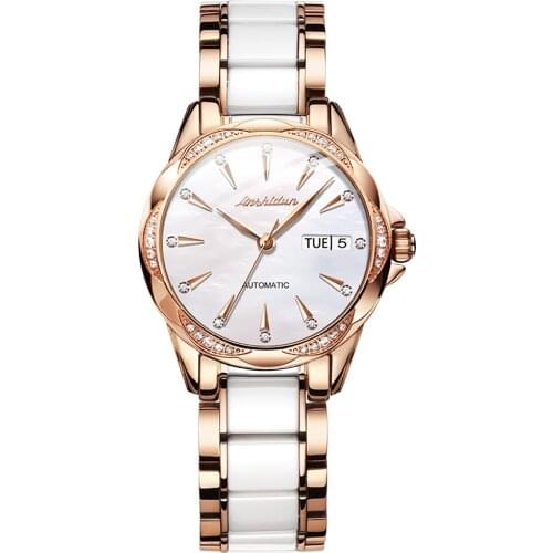 Mechanical watches for ladies automatic elegant deep waterproof classic watch luxury big brand ceramic ladies watch