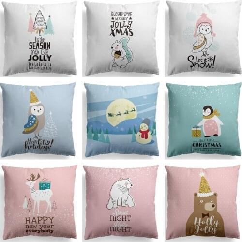 Cute Cartoon Animals Printed Cushion Cover Throw Pillowcase Car Sofa Pillow Cover Outdoor Chair Waist Cushions Case