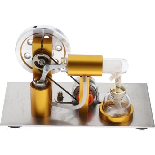 Hot Air Stirling Engine Motor Model Educational Toy Electricity Generator with LED