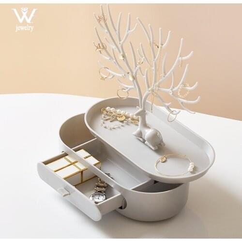 WE New Antlers Jewelry Rack Creative Earrings Necklace Ring Bracelet Deer Jewelry Cases & Display Stand Tray Tree Storage Gifts