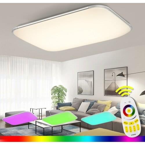NEW Modern LED Ceiling Light With 2.4G RF Remote Group Controlled Dimmable Color Changing Lamp For Livingroom Bedroom AC90-265v