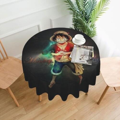 Monkey D. Luffy Round Tablecloth Oil-proof Romantic Flower Printing Tablecloth Outdoor Mat Decoration WeddingApparel