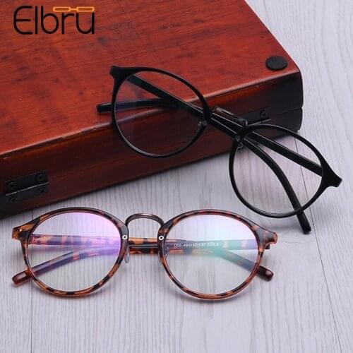 Elbru Men Women Vintage Ultralight Finished Myopia Glasses Retro Fashion Floral Round Nearsighted Eyeglasses Diopters -1.0 -6.0