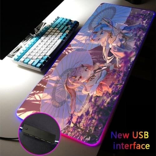 AzurLane Anime Sexy Girl Customized RGB Mouse Pad Multi-interface Four USB Docking Dock USB Hub MousePad Typec Interface DeskMat