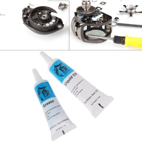 1Set Fishing Reel Lubrication Oil&Grease Lubricating Bearing Maintainence Supply