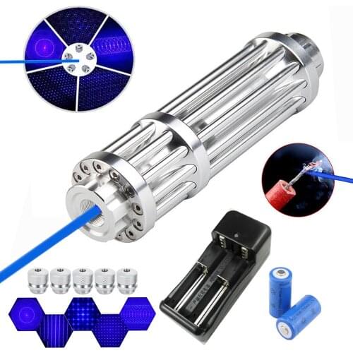The most powerful blue laser flashlight 450nm 10000m focusable laser sight, high power burning match/cigar laser pointer
