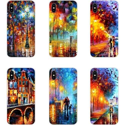 Silicone Phone Cases For Xiaomi Redmi 4A S2 Note 3 3S 4 4X 5 Plus 6 7 6A Pro Pocophone F1 Abstract landscape street oil painting