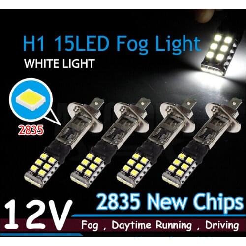 Super Bright 2835Smd H1 P14.5S 15-LED Canbus Error Free 15W 600-700lms Car Fog Tail Auto Light Driving Lamp DRL Bulb White