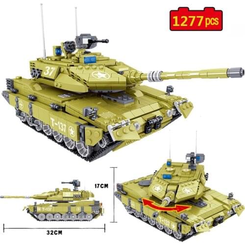 Military Series Leopard zwei A sieben Main battle tank soldier weapon accessories DIY Model Building Blocks Bricks Toys Gifts