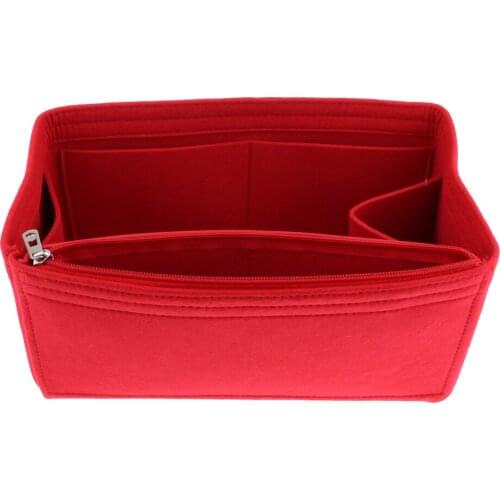 Felt Zipper Handbag Insert Purse Cosmetic Organizer Bag in Bag Pouch Shaper