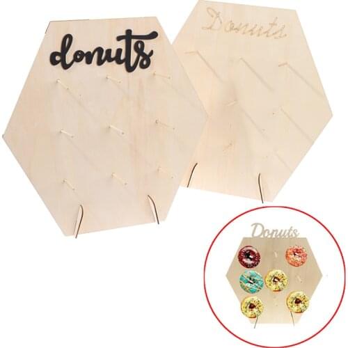 1PC Wedding Birthday Party Decor Donuts Wall Stand Wooden Dessert Cake Display Rack Christmas Party Supplies Dropshipping