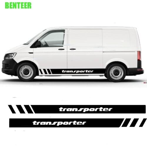 2pcs Transporter Car Side Sticker For VW Volkswagen T4 T5 T6 Caddy Auto Accessories