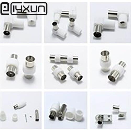 2pcs Male Female TV Plug jack for Antennas TV RF Coaxial Plugs Adapter Connector DIY parts