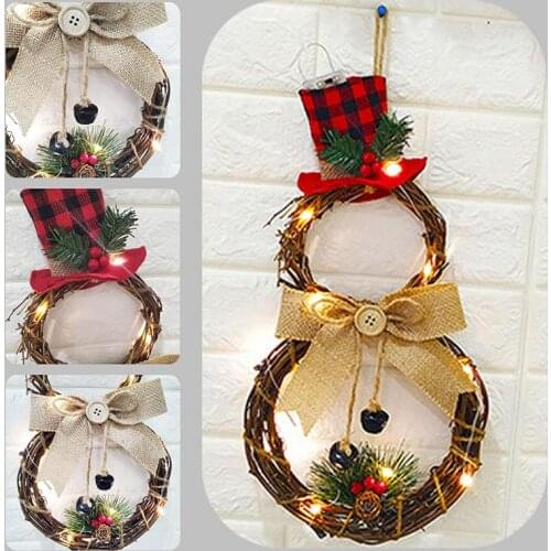 2021 Christmas Wall Mounted Christmas Wreath Home Decoration Wreath Pendant LED Wreath Wall Mounted Christmas Wreath