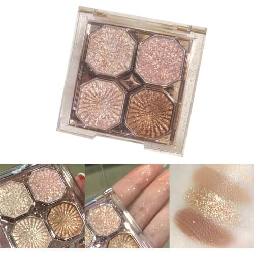 4 Colors Eyeshadow Palette Highlight Shimmering Naturally Long Lasting No Smudging Eye Shadow SK88