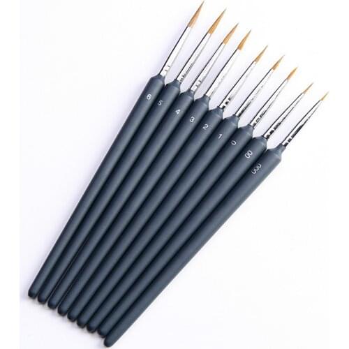 9pcs/set Art Watercolor Painting Nylon Hair Brush Oils Gouache Pen Writing Brush Pen Painting Supplies -30