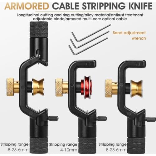 ACS-2 Armored Wire Stripper 8-28mm & 4-10mm Cable Slitter Fiber Optic Stripping Tool Jacket Slitter Sheath Cutter