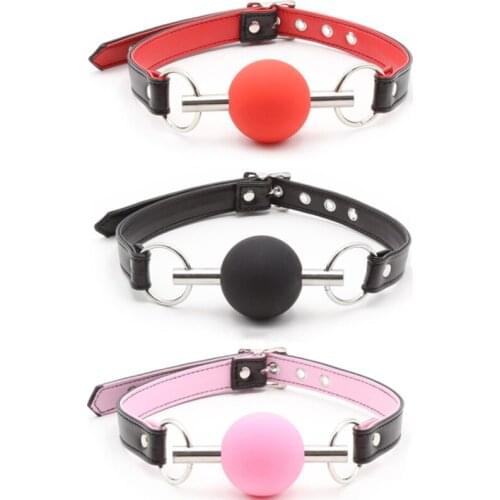 BDSM Sex Bondage Restraints Sex Ball Open Mouch Gag Erotic Accessories Sex Toys for Women Adults Toys Silicone Ball Gag
