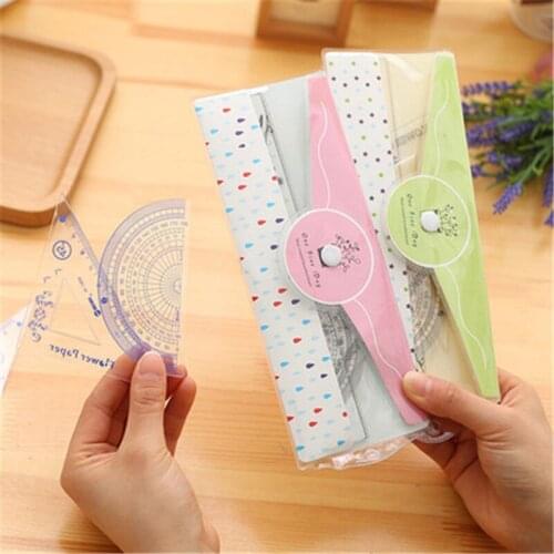 DL South Korea creative stationery direct small Suihua bag ruler triangle ruler set student Drawing Kit Exquisite small gift