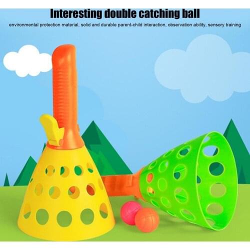 Double Pop Catch Ball Game Toy Beach Backyard Lawn Interactive Sports Catch Game Toys For Children Adults