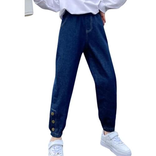 Girls Jeans Solid Color Kids Jeans Girls Spring Autumn Jeans Kids Casual Style Clothes For Girls 6 8 10 12 14