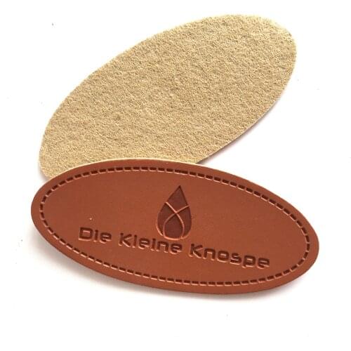 Customize Any Size Sewing On Leather Label Embossed Logo Clothes Patches For Garment
