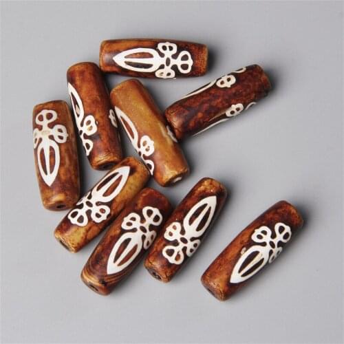 Healing Vase Patterns Totems Dzi Beads Loose Tibetan Spacer Stone Beads Pendant Bracelet Necklace Accessories Jewelry Making Diy