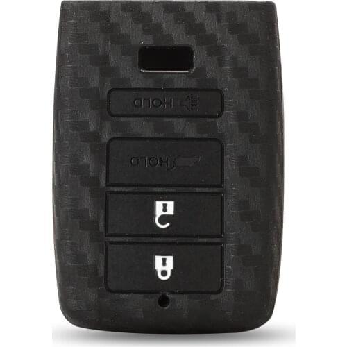 Bilchave 10pcs/Lot 4 Buttons Remote Car Key Cover Case Silicone Set Shell For Honda Mugen Acura Carbon Fiber Silicone