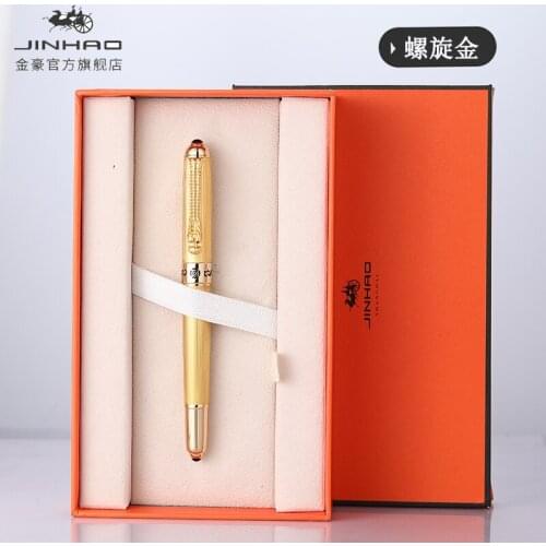 JINHAO1000 Metal Black Lacquer Barrel Dragon Clip Medium Nib 0.5MM Fountain Pen Office School Writing Gift Pen
